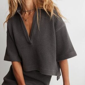 Aerie Charcoal Gray Textured Top